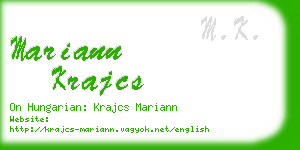 mariann krajcs business card